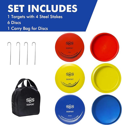 Disc Golf Basket with Discs | Portable Disc Golf Target with Heavy Duty 24-Chains Disc Golf Course