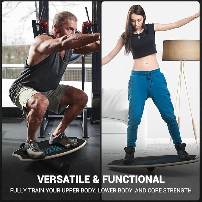 Sportneer Balance Board - 7 Modes Wobble Board with Adjustable Stoppers - Exercise Balancing