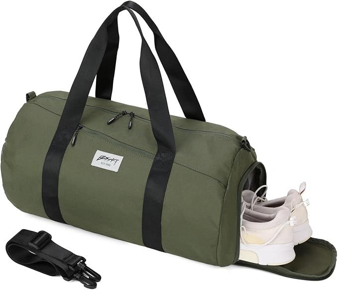 BE SMART Waterproof Mens Gym Bag with Shoe Compartment, Duffle Bag with Wet Pocket for Men