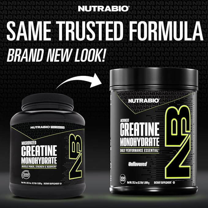 NutraBio Pure Micronized Creatine Monohydrate Powder Supplement, Unflavored, (1000 g) - Supports