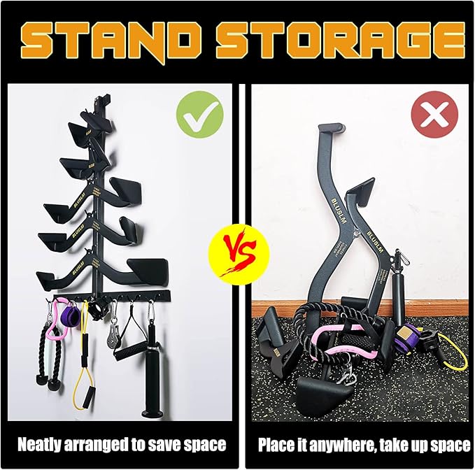 Lat Pull Down Bar Gym Accessory Rack, Lat Pulldown Attachments Cable Attachment Storage Rack for