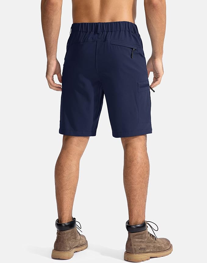 Pudolla Men's Hiking Cargo Shorts 9" Lightweight Outdoor Work Shorts for Men Travel Golf Camping
