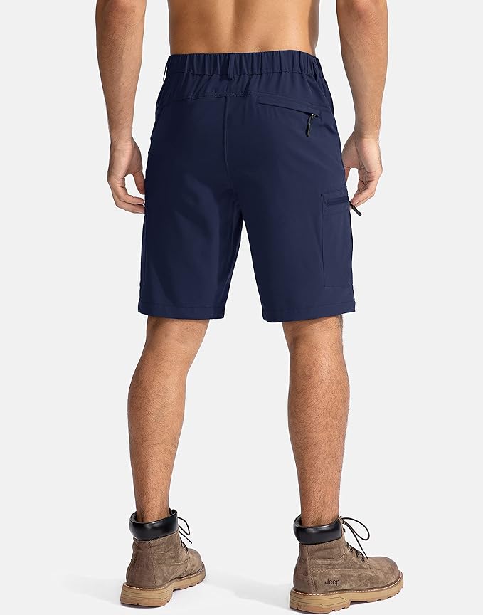 Pudolla Men's Hiking Cargo Shorts 9" Lightweight Outdoor Work Shorts for Men Travel Golf Camping