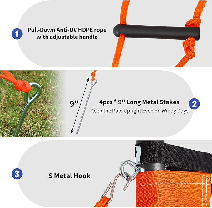 Outdoor Portable Volleyball Net Set for Backyard Beach with Adjustable Heavy Duty Poles, Durable
