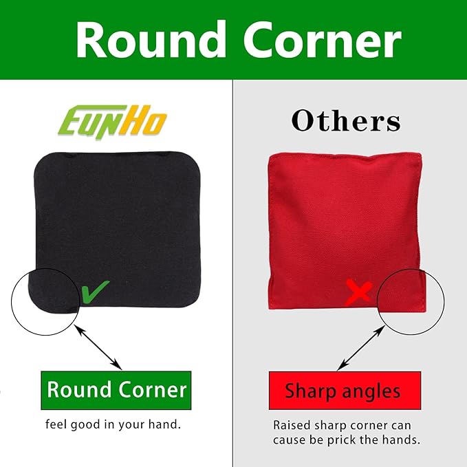 EunHo Cornhole Bags Set of 8 Regulation Size & Weight Corn Hole Bean Bags Official Professional All