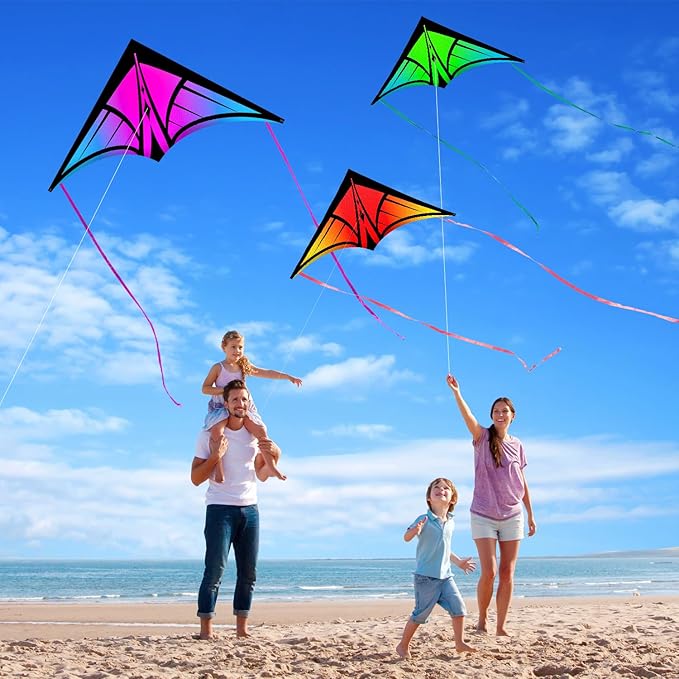 Large Delta Kite for Kids & Adults - Easy to Fly Outdoor Kites for Kids Ages 8-10, Perfect for