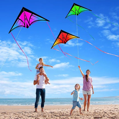 Large Delta Kite for Kids & Adults - Easy to Fly Outdoor Kites for Kids Ages 8-10, Perfect for