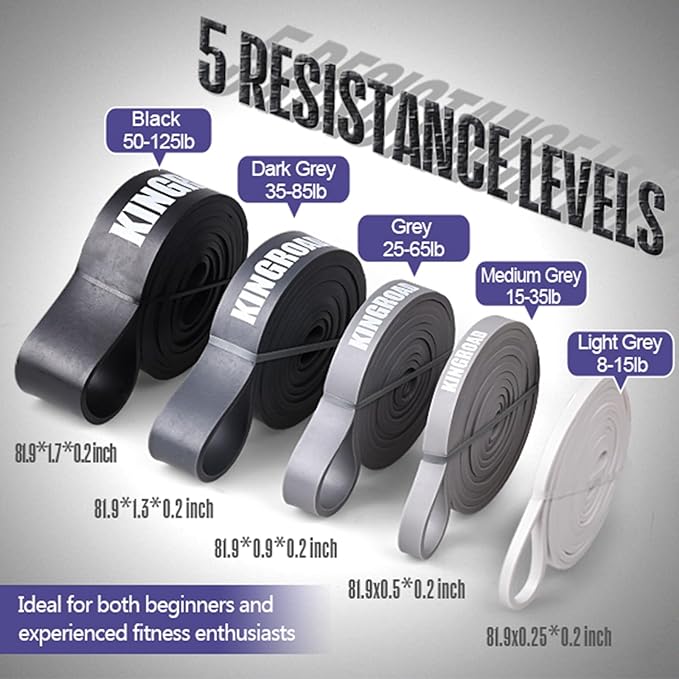 Resistance Band Pull Up Assistance Bands,Set of 5 Resistance Heavy Duty Exercise Stretch Fitness