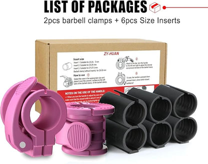 Barbell Clips 1 Inch Quick Release Weight Clamps 0.9-1.18inch Multi-Size Adjustable Olympic Clamps