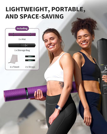 CAMBIVO Large Yoga Mat (6'x 4'), Extra Wide Workout Mat for Men and Women, Yoga Mat Thick 1/3 &1/4