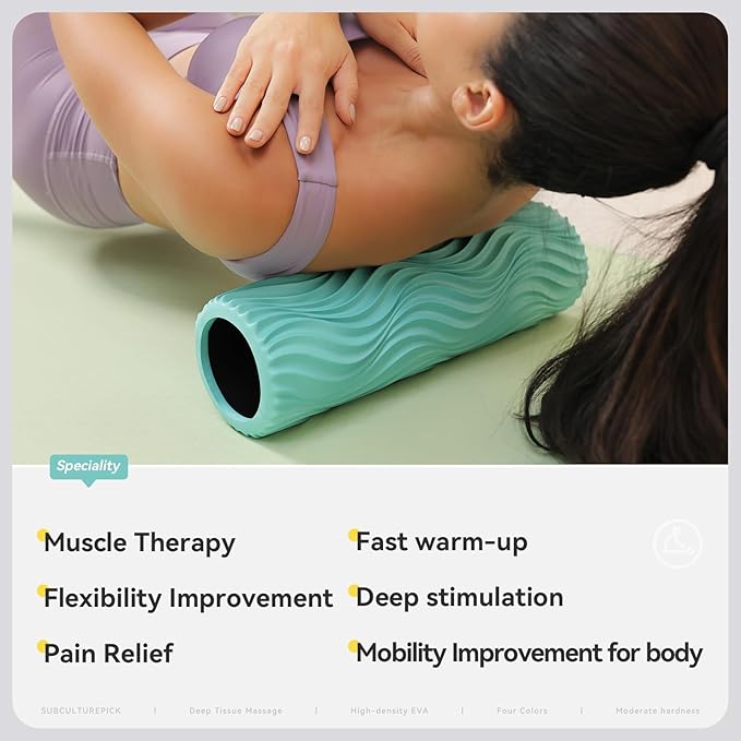 SUBCULTURE Pick Foam Roller - Medium Density Deep Tissue Massager for Muscle Massage and Myofascial