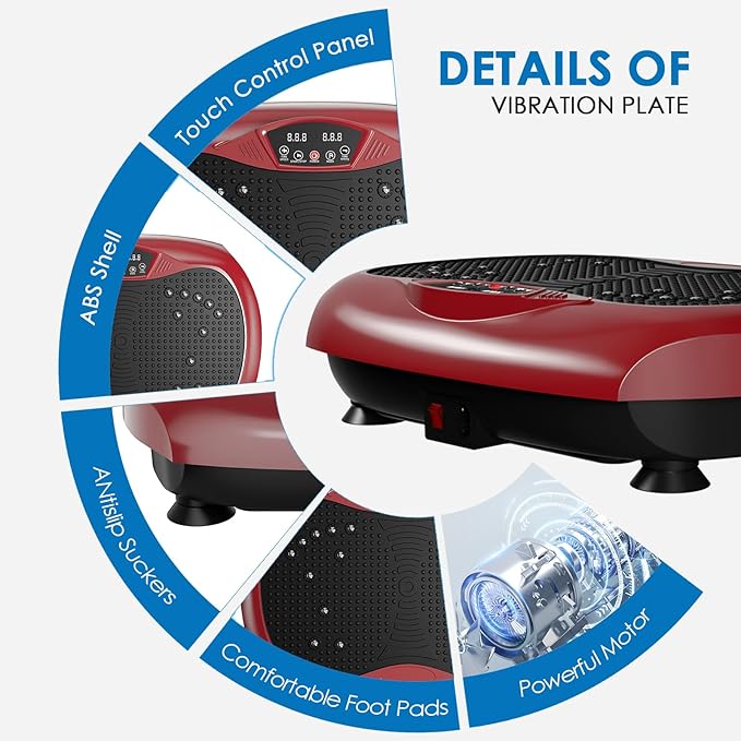 Vibration Plate Exercise Machine - Whole Body Workout Vibration Platform Lymphatic Drainage Machine