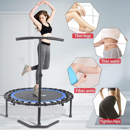 Newan 40"-48" Silent Mini Trampoline Fitness Trampoline Bungee Rebounder Jumping Cardio Trainer