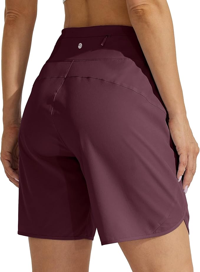 Willit Women's 7" Athletic Running Shorts Long Workout Hiking Shorts Quick Dry High Waisted Active