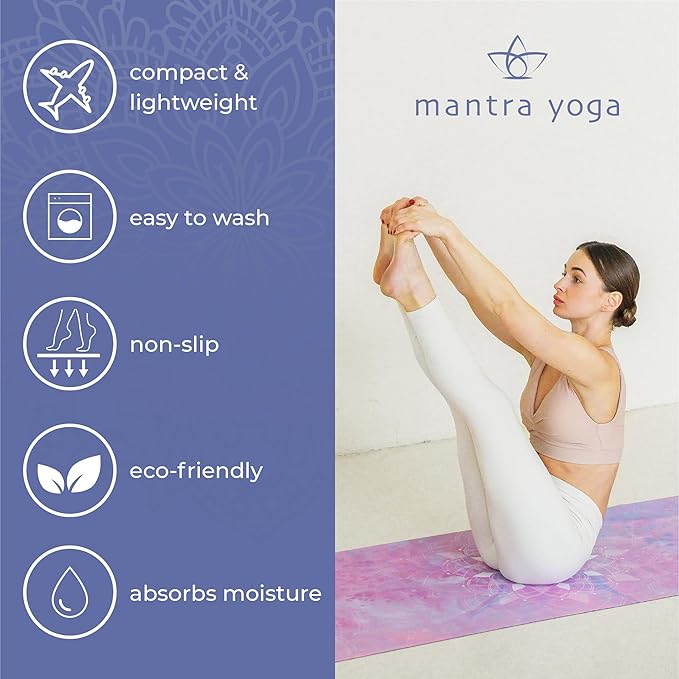 Mantra Yoga Travel PRO 1.5mm - Foldable Fitness & Exercise Mat with Bag | Lightweight, Compact &