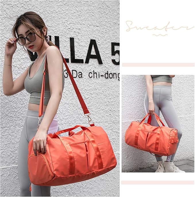 KARRESLY Sports Gym Bag for Women Travel Duffel Bag with Wet Pocket and Shoes Compartment for