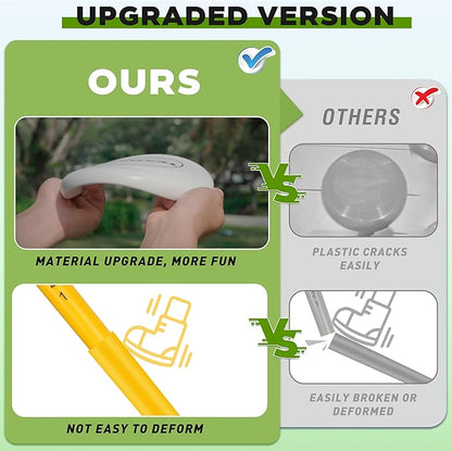 Flying Disc Game Set, Disc Toss Outdoor Games Height Adjustable Bottle Drop Set, Score Tracker