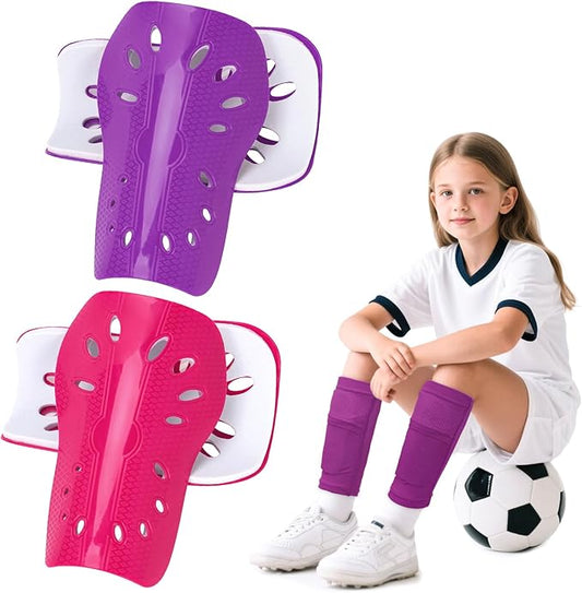2 Pairs Shin Guards Soccer for Kids,Shin Pads Extra Lightweight Breathable Slide in Shin Guard for
