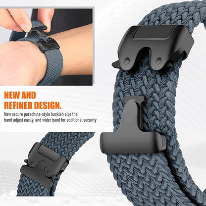 Braided Stretchy Band for Fitbit Versa 4/Versa 3/Sense 2/Sense Watch Band Women Men,Parachute-style