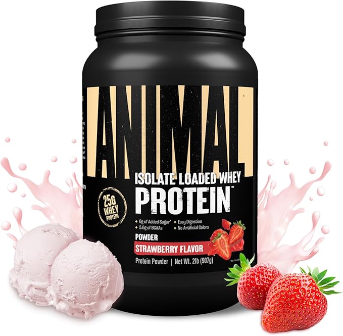 Animal Whey Isolate Protein Powder - Loaded for Pre & Post Workout Muscle Builder and Recovery with