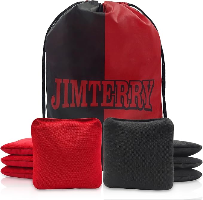 JIMTERRY Professional Cornhole Bags Set of 8 Dual Sided Corn Holes Bags Double Sided Regulation