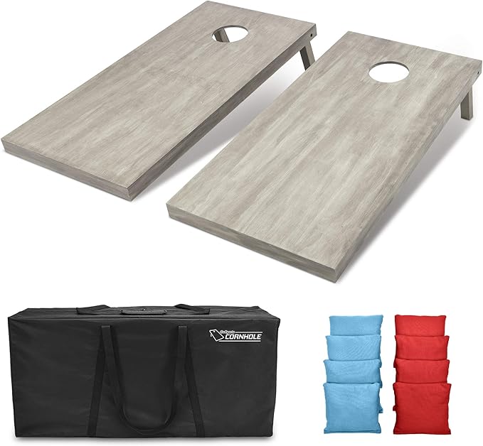 GoSports 4 ft x 2 ft Regulation Size Wooden Cornhole Boards Set - Includes Carrying Case and Bean