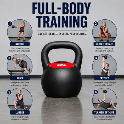 Rep Fitness Adjustable Kettlebell | 40 lb | Weight Set for Home Gym | Strength Training Equipment