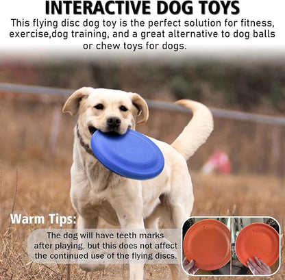 Dog Flying Disc - Durable Rubber Flying Disc Dog Toy - 9.25" Indestructible Rubber Dog Flying Discs