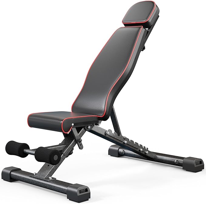 YOLEO 880LB Adjustable Weight Bench for Bench Press, MAX Foldable Weight Bench with Bench Press