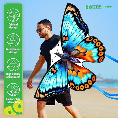 Butterflys for Kids, Beautiful Kite Easy to Fly for Beginners with 328 ft Line & Line Winder