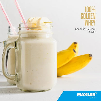 Maxler 100% Golden Whey Protein - 24g of Protein per Serving - Premium Whey Protein Powder for Pre