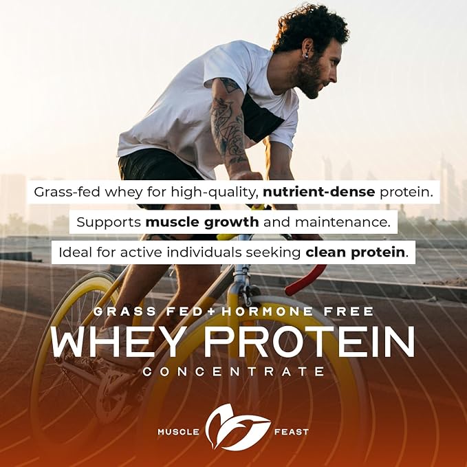 Muscle Feast Grass-Fed Whey Protein Concentrate Powder, All Natural, Hormone Free Pasture Raised