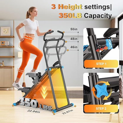 Stair Stepper for Home Gym, 350lbs Vertical Climber Machine with LCD Display, Non-Slip Pedals &