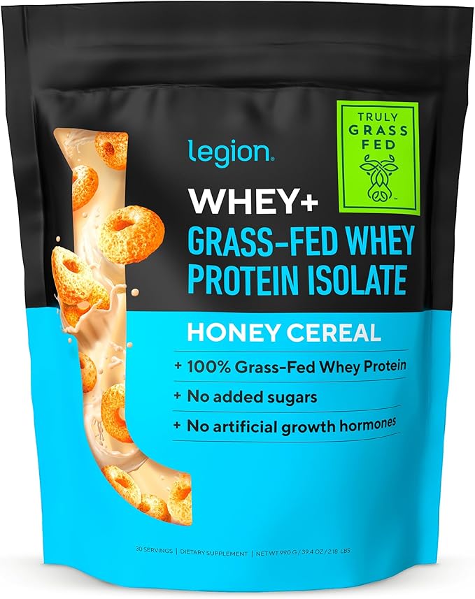 LEGION Whey+ Protein Whey Isolate from Grass Fed Cows - Whey Protein Isolate Powder Low Calorie
