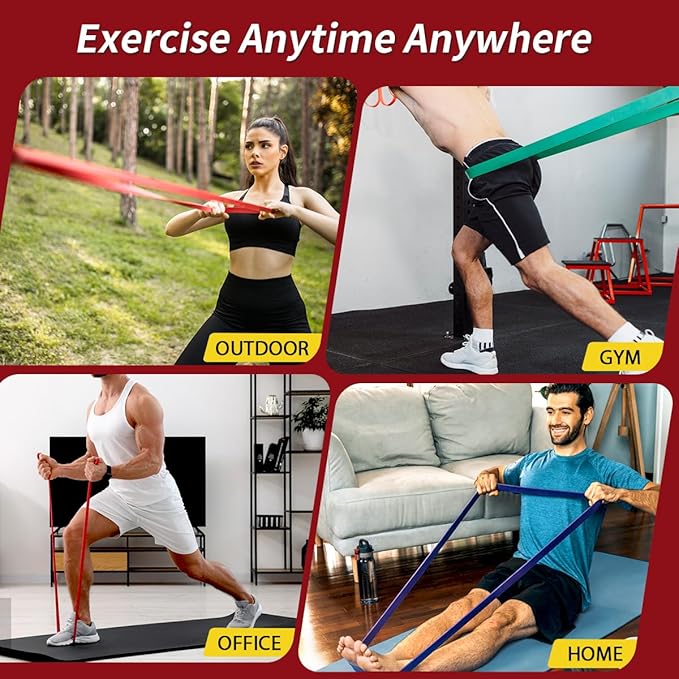 WHATAFIT Resistance Bands, Pull Up Assistance Bands, Exercise Bands, Workout Bands Set for Men and