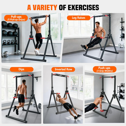 SERTT Foldable Power Tower Dip Station for Pull Ups, Dips & Push Ups, Upgraded Free Standing Pull