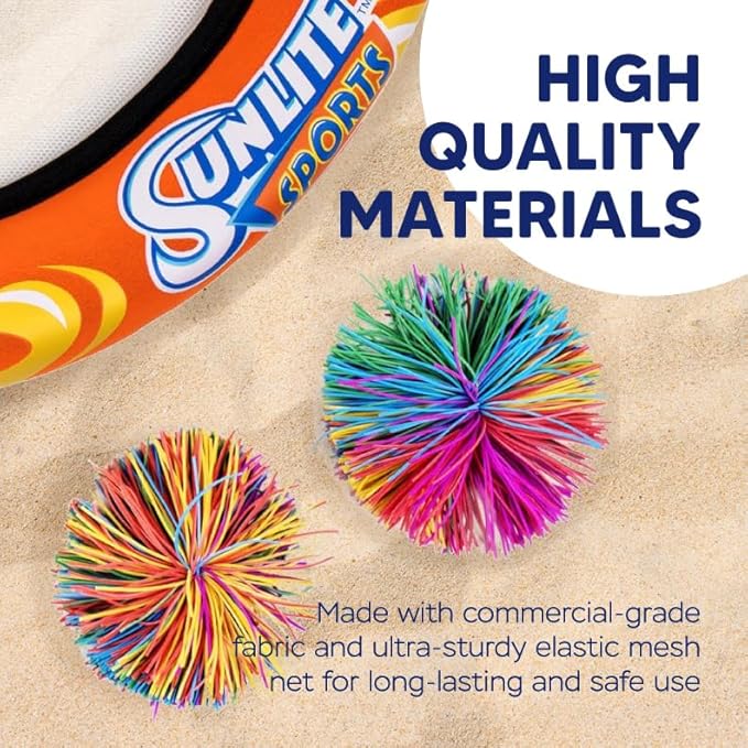 Sunlite Sports Bongo Discs, Ball Paddle Game, Ball Throwing Outdoor Games for Beach, Lawn