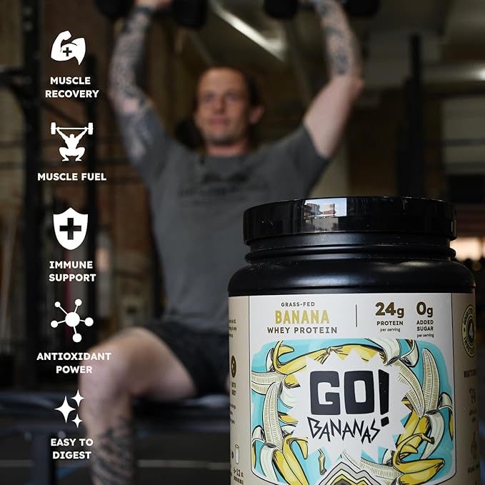 Earth Fed Muscle Go!?¯Bananas Irish Grass?‘Fed Whey Protein Isolate ??All Natural Banana Flavor