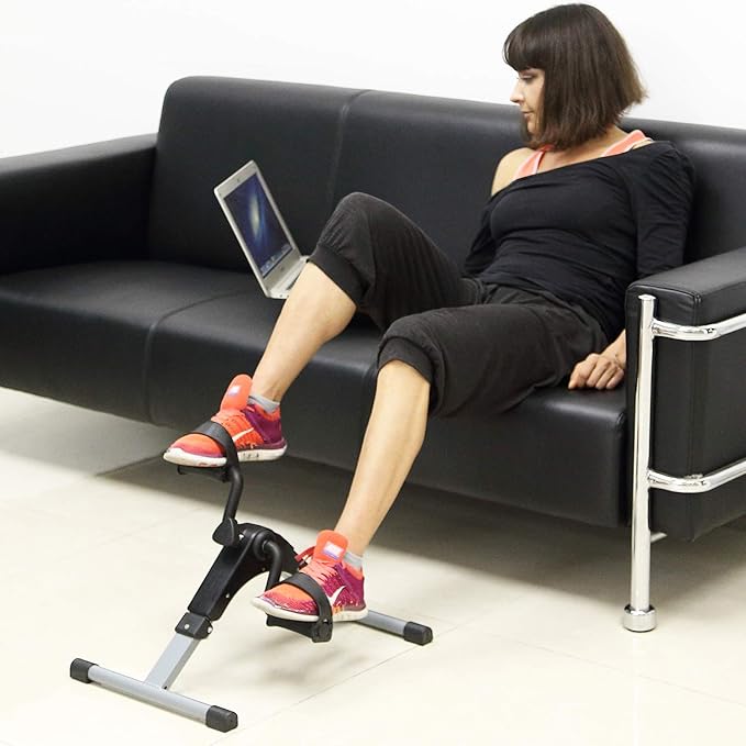 Folding Pedal Exerciser, Mini Under Desk Bike - Portable Foot Hand Cycle Peddler Machine Bicycle
