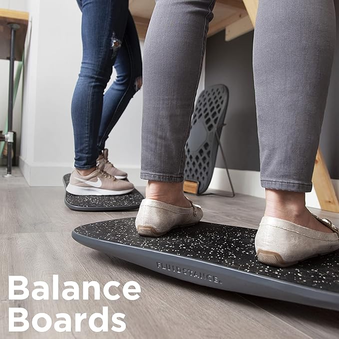 FluidStance Adult Balance Board for Standing Desk - Anti Fatigue USA Made 360 Degree Rocker Wobble