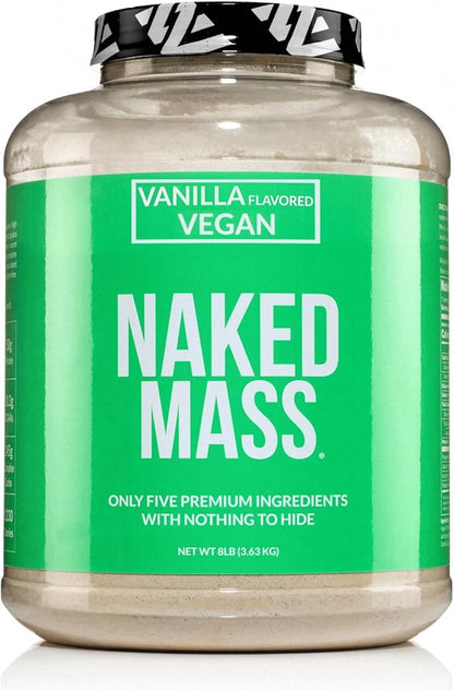 NAKED Vegan Mass - Vanilla Vegan Weight Gainer - 1,230 Calories, Non-GMO, Soy & Gluten Free, No