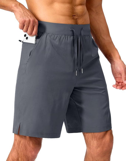 Men's Running Shorts with Zipper Pockets 9 Inch/ 7 Inch / 5 Inch Lightweight Quick Dry Gym Workout