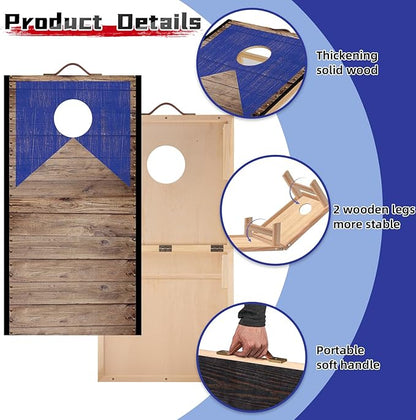Portable Cornhole Board Set with Bean Bags 2 ft x 1 ft or 3 ft x2 ft or 10.16 * 5.04 Inch Foldable