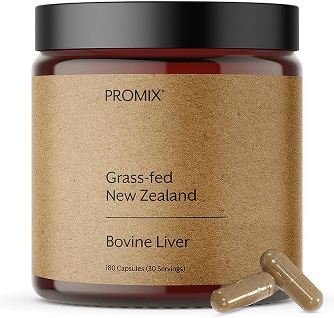 ProMix Nutrition Grass Fed Raw Beef Liver Supplement, Multivitamin - Bioavailable Vitamin A, B12