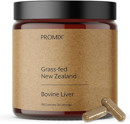 ProMix Nutrition Grass Fed Raw Beef Liver Supplement, Multivitamin - Bioavailable Vitamin A, B12