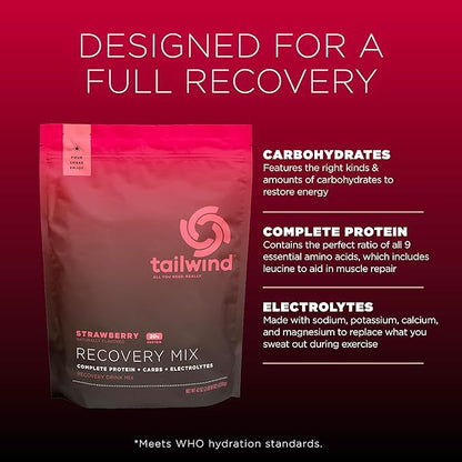 Tailwind Nutrition Recovery Mix, 20 Grams Complete Protein, Carbohydrates, and Electrolytes Powder