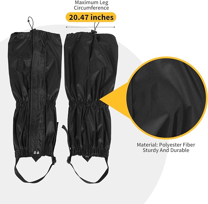 2PCS Gators for Hiking Boots-Gaiters for Hiking, Waterproof, Sandproof and Anti-Mosquito Bites for