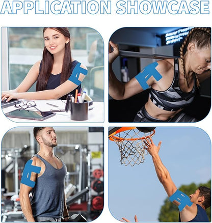 20PCS Kinesiology Tape for Shoulder, Shoulder Tape for Pain Relief Precut,Waterproof Breathable
