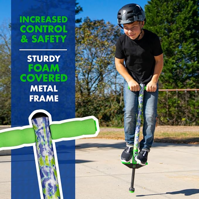 Flybar Pogo Stick for Kids, 40 to 80 Pounds, Perfect for Beginners, Easy Grip Foam Handles