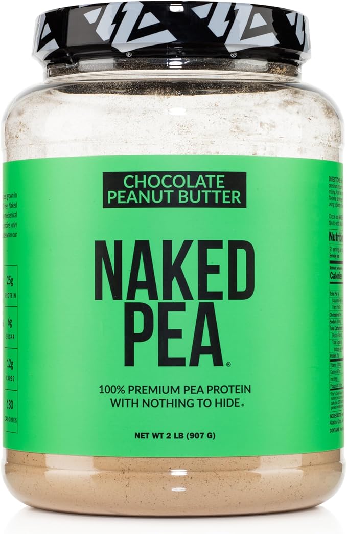 Naked Pea - Chocolate Peanut Butter Protein from US & Canadian Farms, Organic Cocoa, Organic